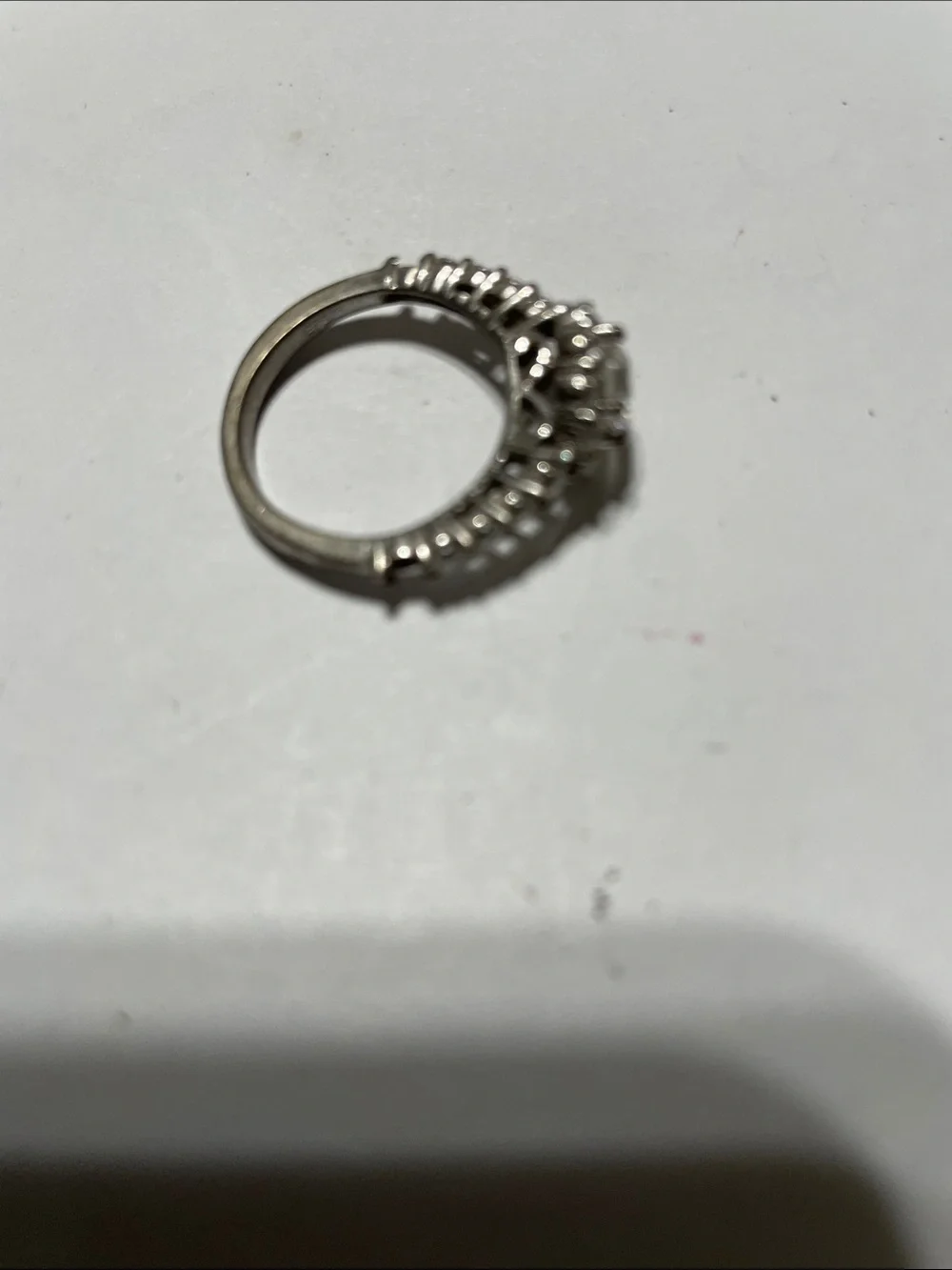Ring Silver Cubic Zirconia Halo Solitaire